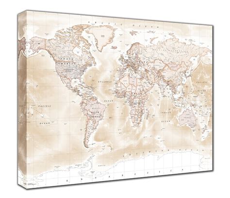 Map Canvas Political World Map Antique From Love Maps On