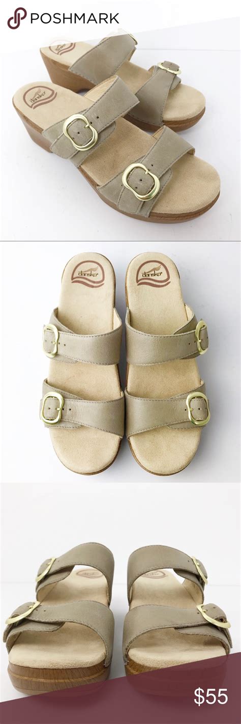 Dansko Sophie Two Strap Slide Sandal In Sand Eu 39 Slide Sandals Sandals Strap