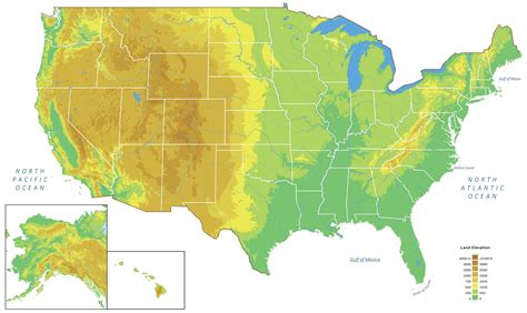 Us Elevation Map And Hillshade Gis Geography