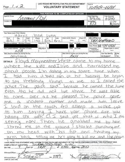 Law Enforcement Is This An Excerpt Of A Police Report By Floyd Mayweathers Son Skeptics