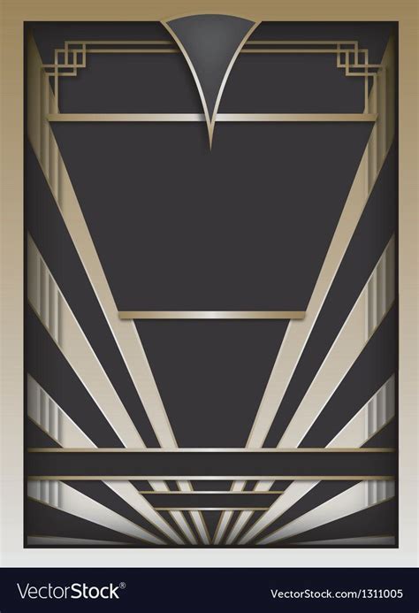 Art Deco Inspired Background Design With Frame And Banner Elements