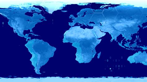 World Map High Tech Digital Satellite Data View War Room Loop Blue
