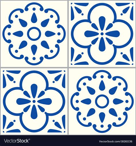 Portuguese Tiles Design Pattern 2 A Royalty Free Vector