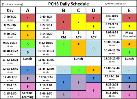 Pacelli Catholic Schools Daily Schedule