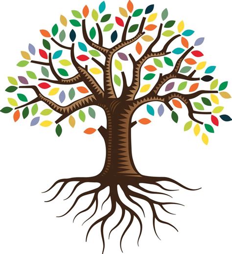 Roots Clipart Colorful Tree Roots Colorful Tree Transparent Free For