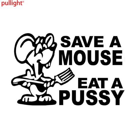 20cm127cm Car Styling Save A Mouse Eat A Pussy Lovely Cartoon Car