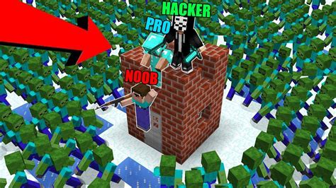 Minecraft Battle Noob Vs Pro Vs Hacker Defence The Most Protected