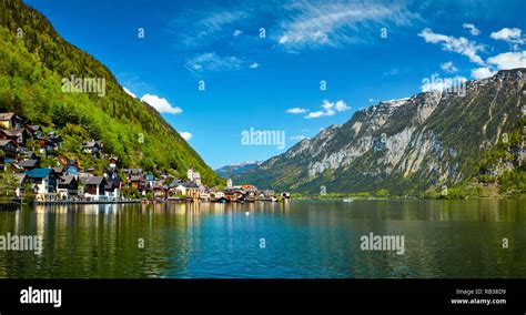 Panorama Von Hallstatt Dorf Und Hallstätter See Österreich