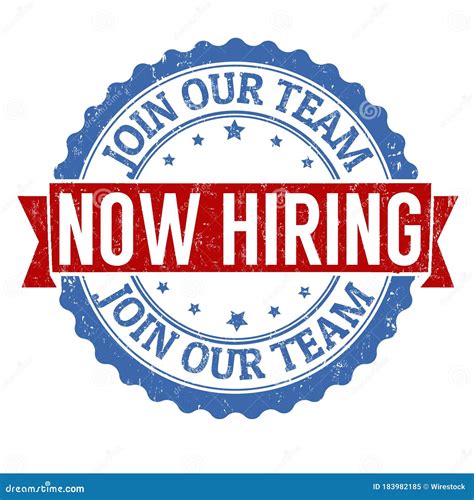Illustration Of A Blue Sign Saying Now Hiring And Join Our Team
