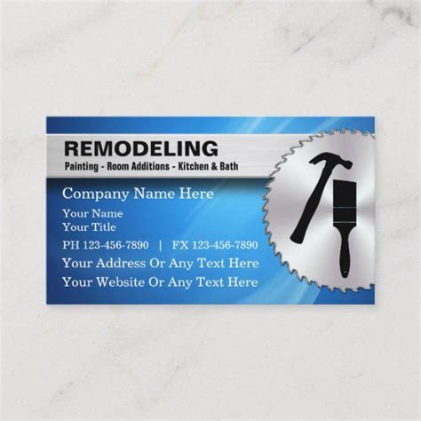 Remodeling Business Cards Zazzle Remodeling Business Construction