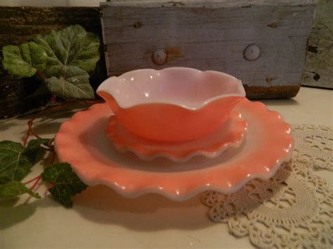 Vintage Crinoline Pink Hazel Atlas Plate Bowl By Allthatsvintage56