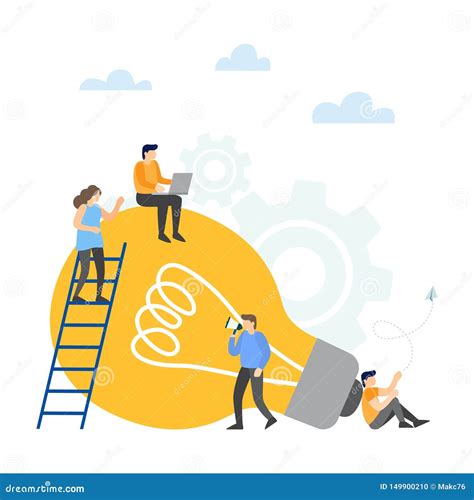 Creative Idea Business Innovation Teamwork Searching For New Solutions Stock Vector