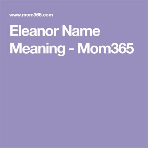 Eleanor Names With Meaning Names Eleanor