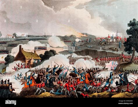 El Centro Del Ejército Británico En Acción En La Batalla De Waterloo
