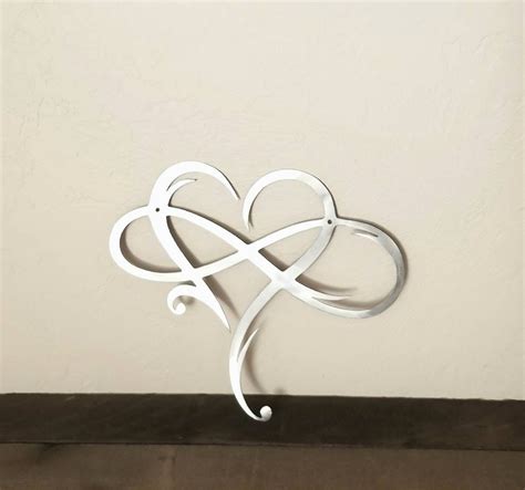 Infinity Sign Metal Wall Art Metal Infinity Symbol And Heart Etsy