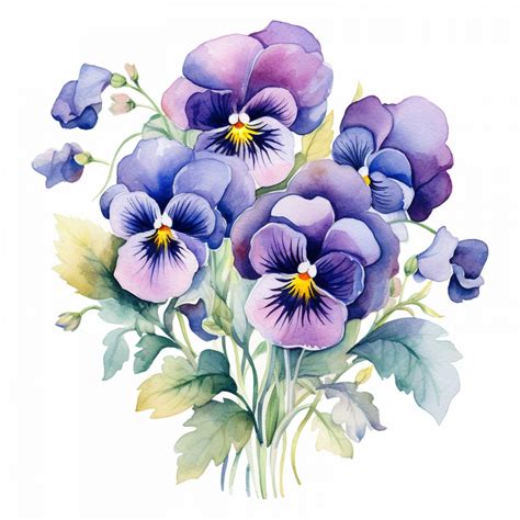Watercolor Spring Pansy Flower Art Free Stock Photo Public Domain