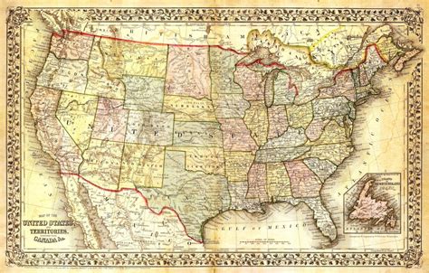 Antique Map Of North America Map