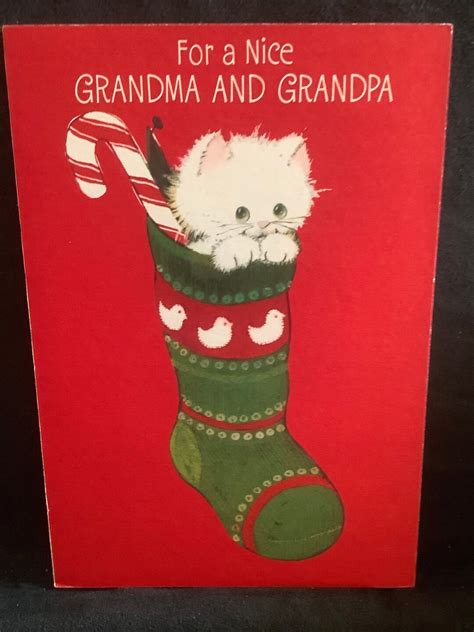 Vintage Hallmark Christmas Card For A Nice Grandma And Grandpa