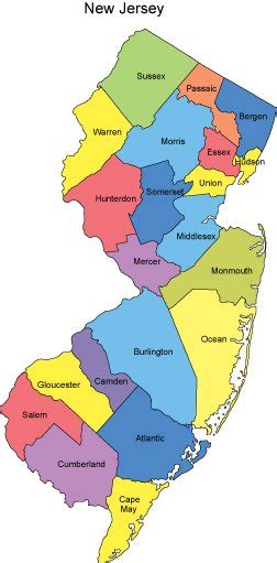 New Jersey Map With Counties
