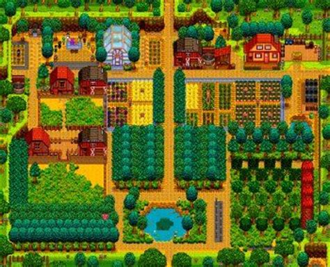 The farm border is made of trees and foliage, just like in the secret woods. Beginner Stardew Valley Forest Farm Layout | See More...
