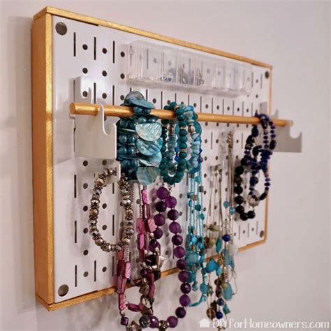 Diy Pegboard Jewelry Storage Holder Jewellery Storage How To Make