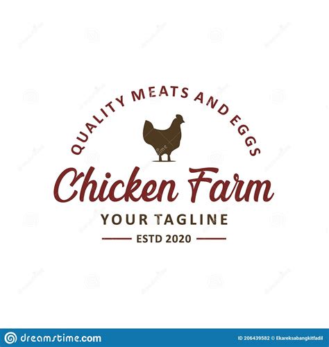Chicken Farm Logo Vintage Premium Quality Fresh Eggs Logo Stock Vector