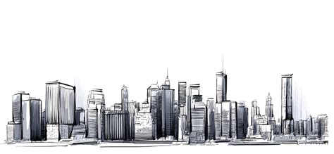 Manhattan Cities Skylines Drawing City Png Download 28501317