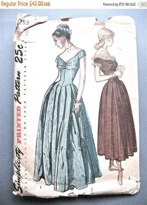 Simplicity 2283 1940s Evening Gown In Two Lengths Vintage Etsy