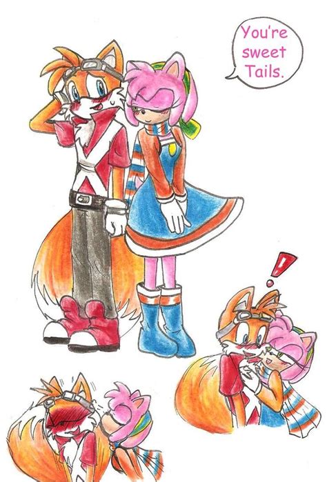 Tails And Amy Kiss Drawing Vision