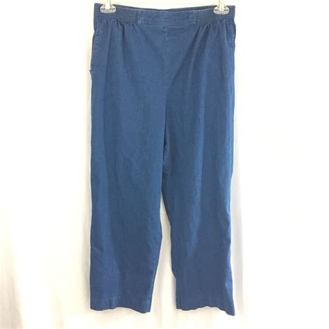 Alfred Dunner Elastic Waist Blue Jeans Womens Size 14 Stretch Denim