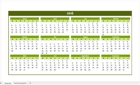 So knacken sie den blattschutz. Jahreskalender 2016 für Excel | Excel Vorlagen für jeden Zweck