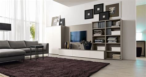 Wohnzimmer mit einer wohnwand einrichten. Systemmöbel für Wohnzimmer mit TV-Ständer | IDFdesign