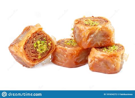 Turkish Ramadan Dessert Baklava Isolated On White Stock Photo Image