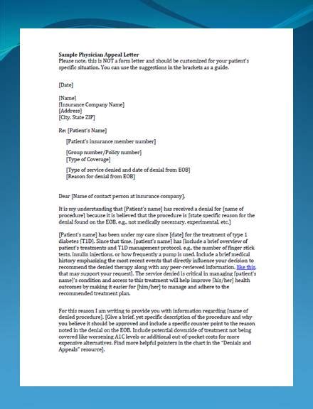 Insurance Appeal Letter Templates 12 Free Word Excel PDF Formats