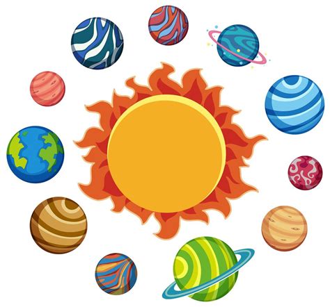 Ensemble de planètes et de soleil Art vectoriel chez Vecteezy