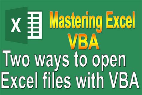 Excel Vba Programming Basics Tutorial 16 Two Ways To Open Excel
