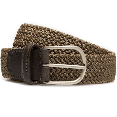 Andersons Olive Elasticated Woven Belt In Metallic For Men Lyst