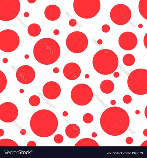 Red Circles On White Background Seamless Pattern Vector Image