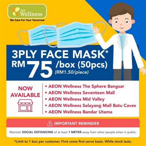Aeon wellness raya best deals health medical sale in malaysia. 3 Apr 2020 Onward: AEON Wellness 3 Ply Face Mask Sale ...