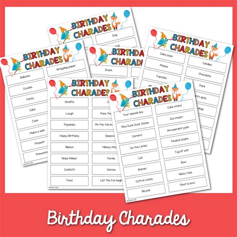 Birthday Charades Printable Micheletripple