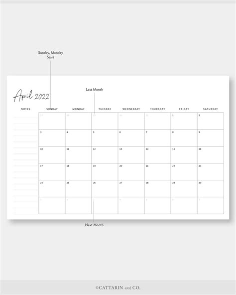 Half Letter 2022 Monthly Planner Printable Calendar Etsy
