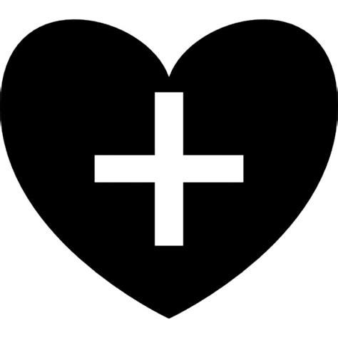 Positive Heart Symbol Shape With Plus Sign Icons Free Download