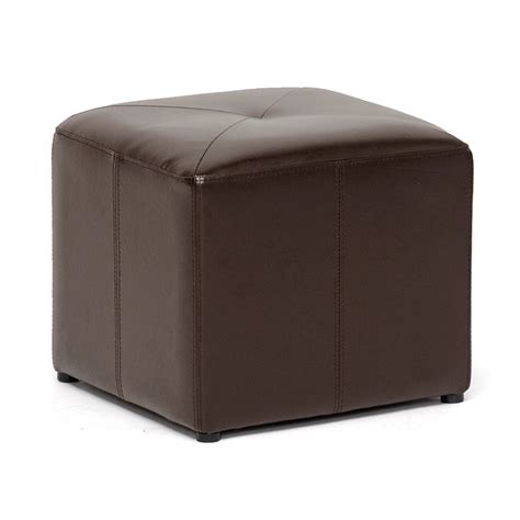 Dark Brown Bonded Leather Cube Ottoman Overstock Shopping Great