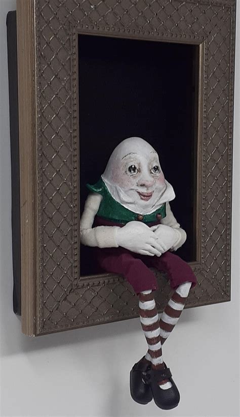 Humpty Dumptysculpted Figuredoll In Shadowbox Etsy Humpty Dumpty Art Dolls Shadow Box