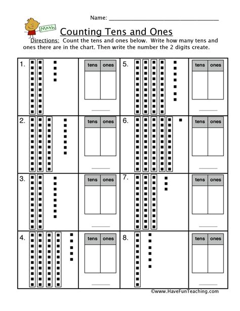 .tens and ones worksheets grade 1 pdf: Multiples Worksheet | Have Fun Teaching