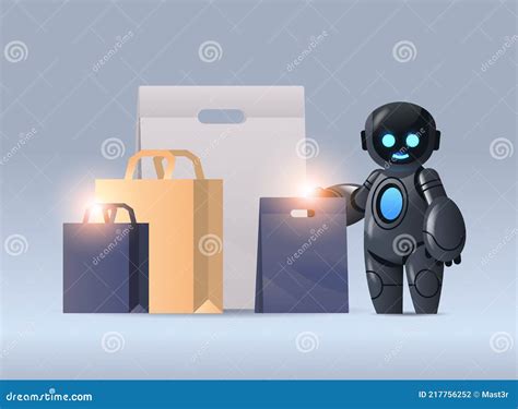 Robot With Purchases Sale Holiday Shopping Artificial Intelligence
