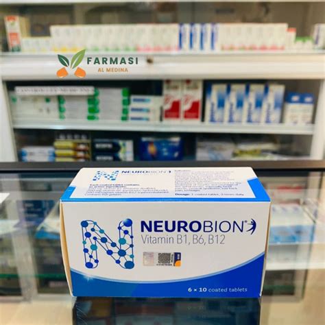 Neurobion Vitamin B1 B6 B12 1 Box 6 × 10 Coated Tablets