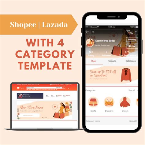 Shopee And Lazada Store Template Website Design Lss6bset Etsy