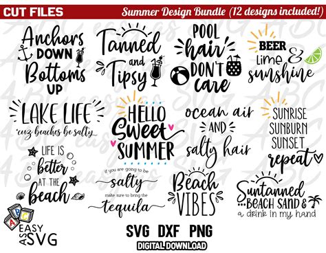 summer design bundle svg summer svg bundle summer sayings etsy canada