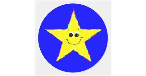 Smiling Yellow Star Stickers Zazzle